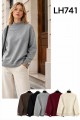 LH741-Ro – Damen-Strickpullover mit Stehkragen