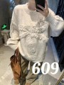 609-Jm – Damen-Strickpullover mit Zopfmuster und Rundhalsausschnitt