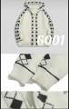 6001-Jm – Damen-Strickjacke mit Kapuze und Rautenmuster