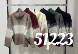 51223-Jm – Damen-Rollkragenpullover mit Farbverlauf und Glitzerdetails
