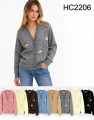 HC2206-Ro – Damen-Strickjacke mit Perlenverzierung